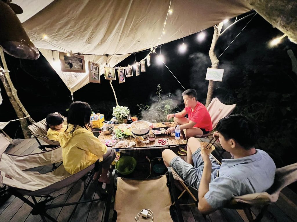 căms trại qua đêm cho gia đình